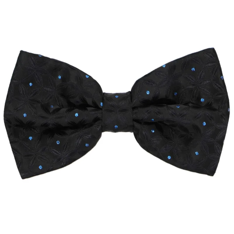 Black and Blue Coronado Floral Bow Tie sold by TieMart