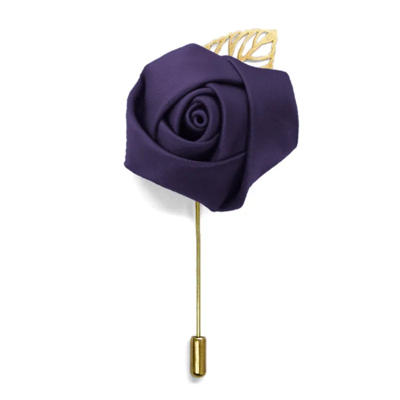 Lapis Purple Premium Flower Lapel Pin sold by TieMart