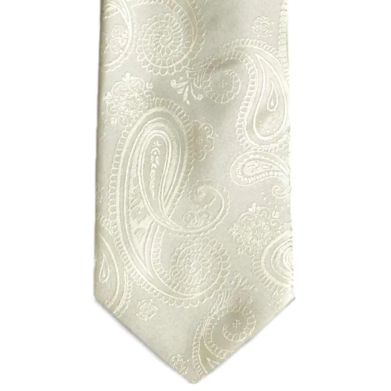Cream Inglefield Paisley Extra Long Necktie sold by TieMart