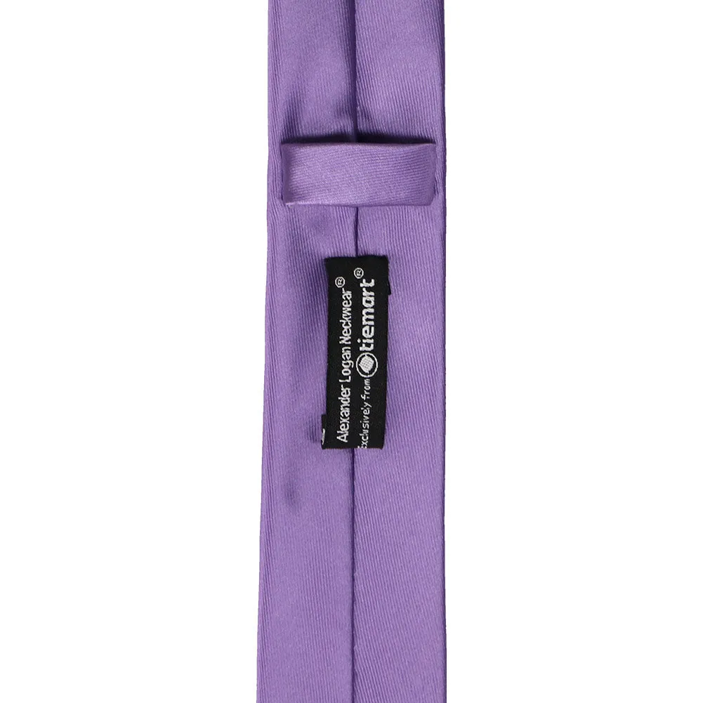 Purple Skinny Solid Color Necktie, 2" Width sold by TieMart product image thumbnail 3