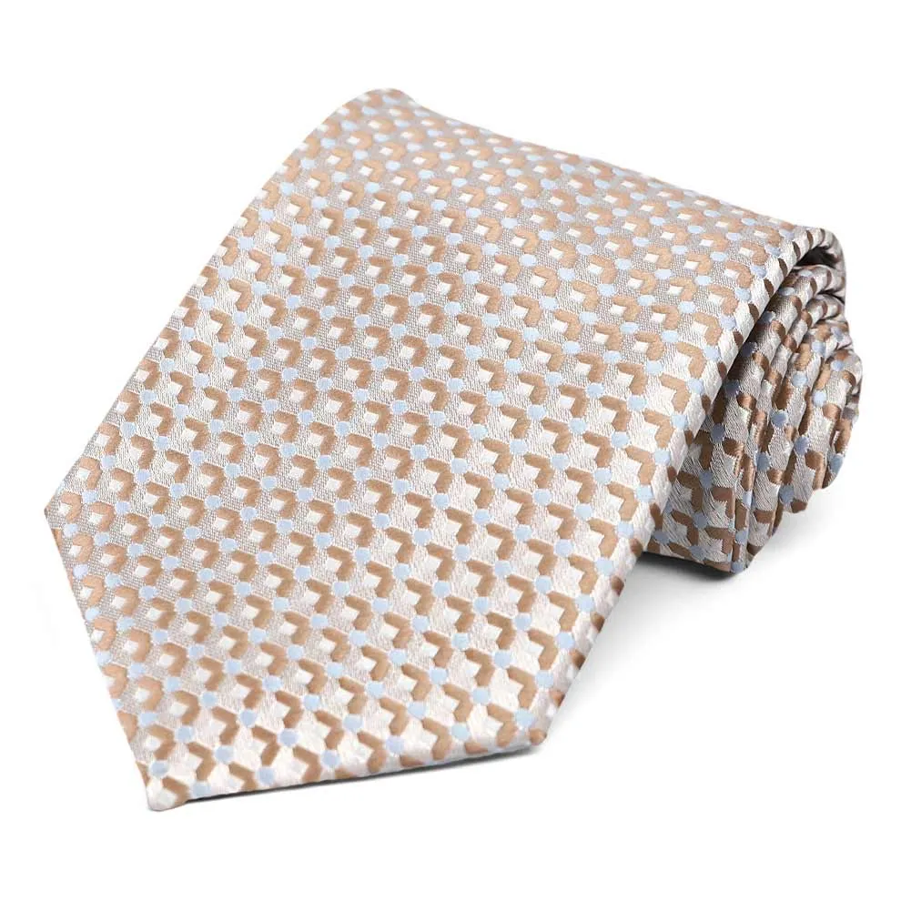 Brown Island Geometric Necktie sold by TieMart
