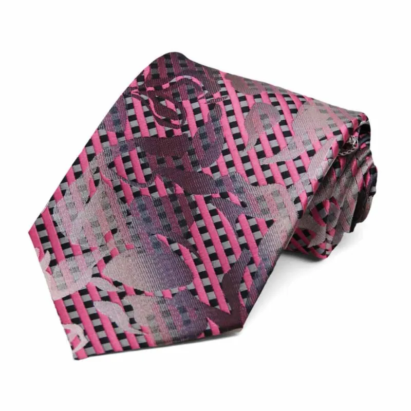 Pink Dunlap Floral Necktie sold by TieMart