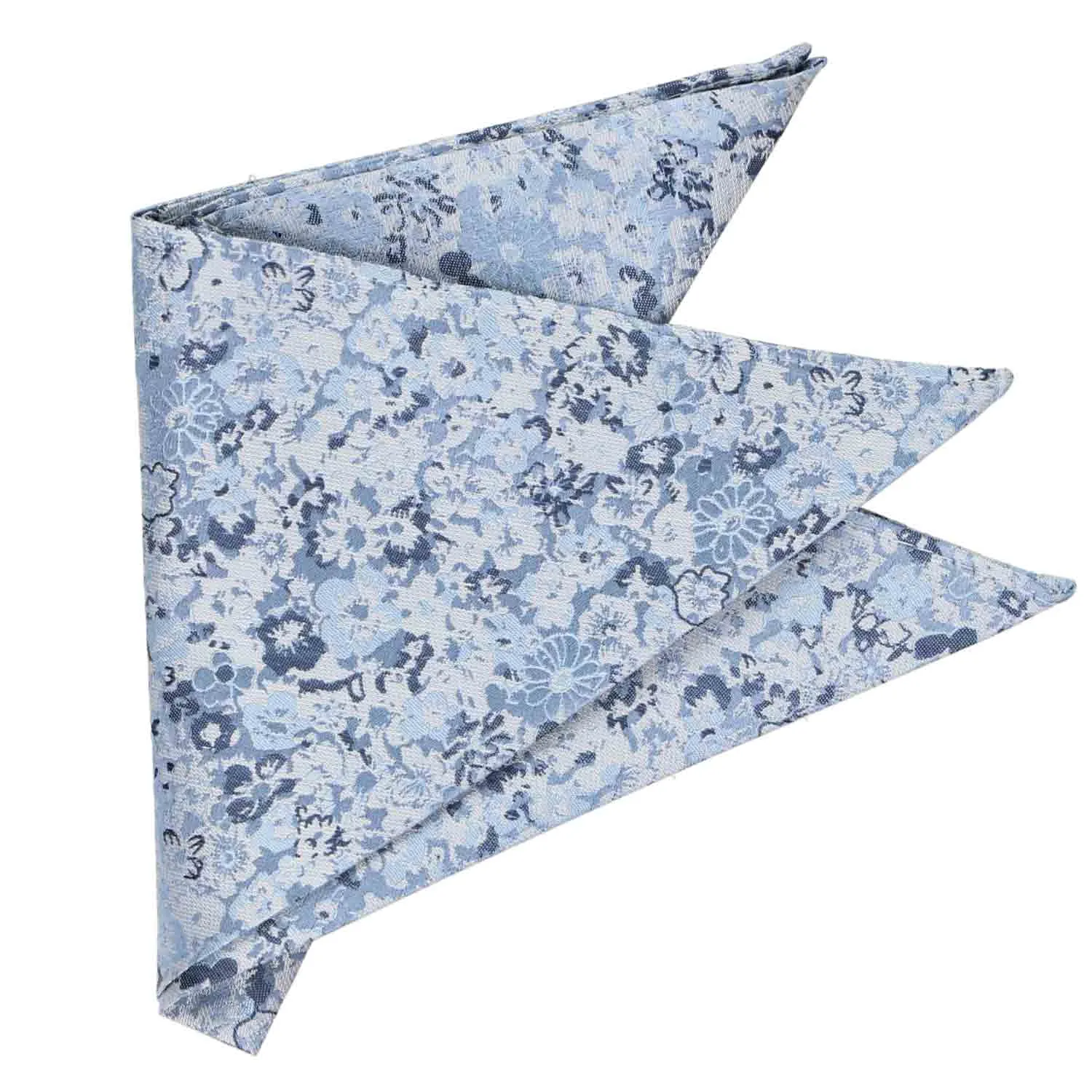 Steel Blue Member Floral Silk/Viscose Pocket Square sold by TieMart product image thumbnail 3