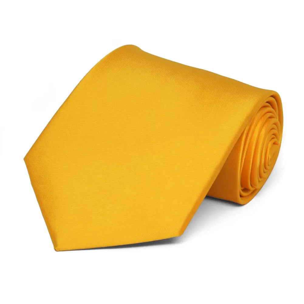 Golden Yellow Extra Long Solid Color Necktie sold by TieMart