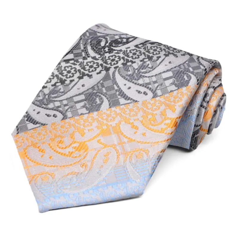 Golden Yellow Vernon Paisley Necktie sold by TieMart