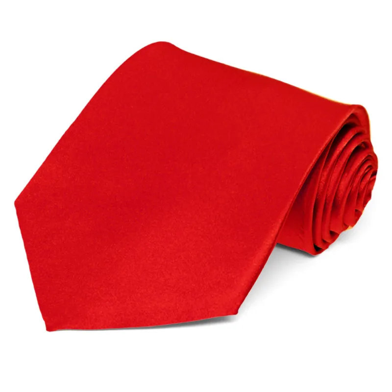 Red Silk Extra Long Necktie sold by TieMart