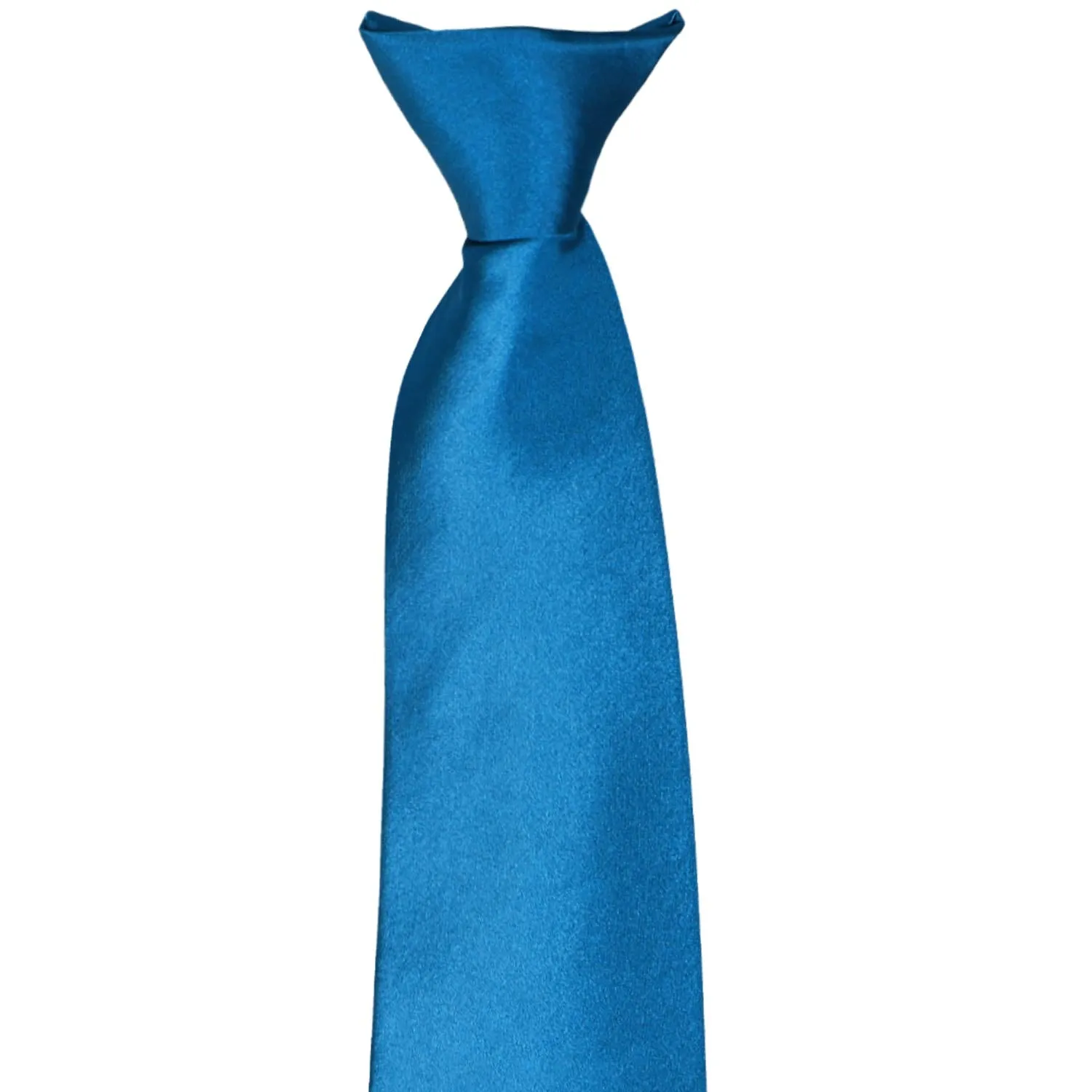 Azure Blue Solid Color Clip-On Tie sold by TieMart product image thumbnail 2