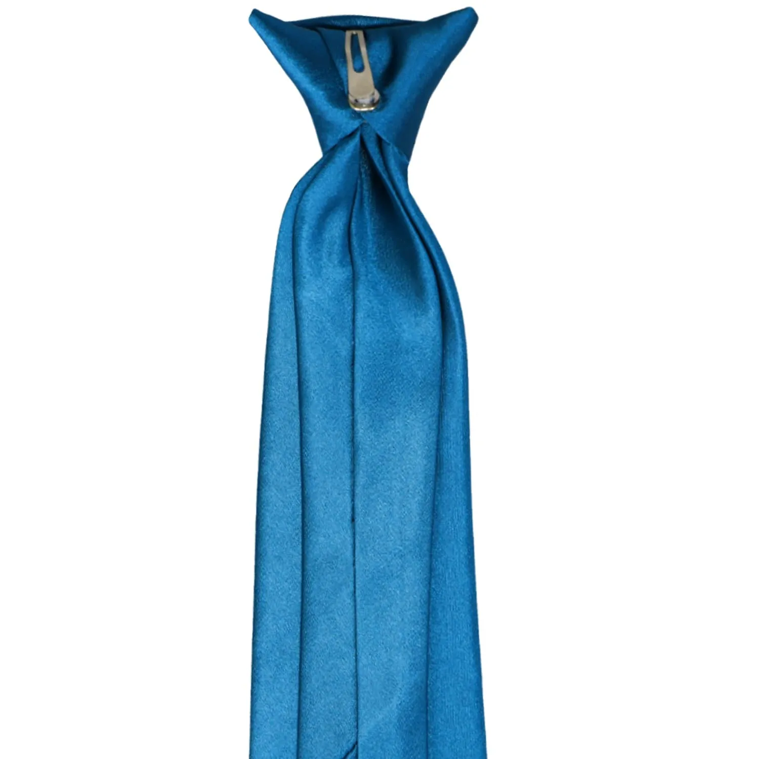 Azure Blue Solid Color Clip-On Tie sold by TieMart product image thumbnail 4