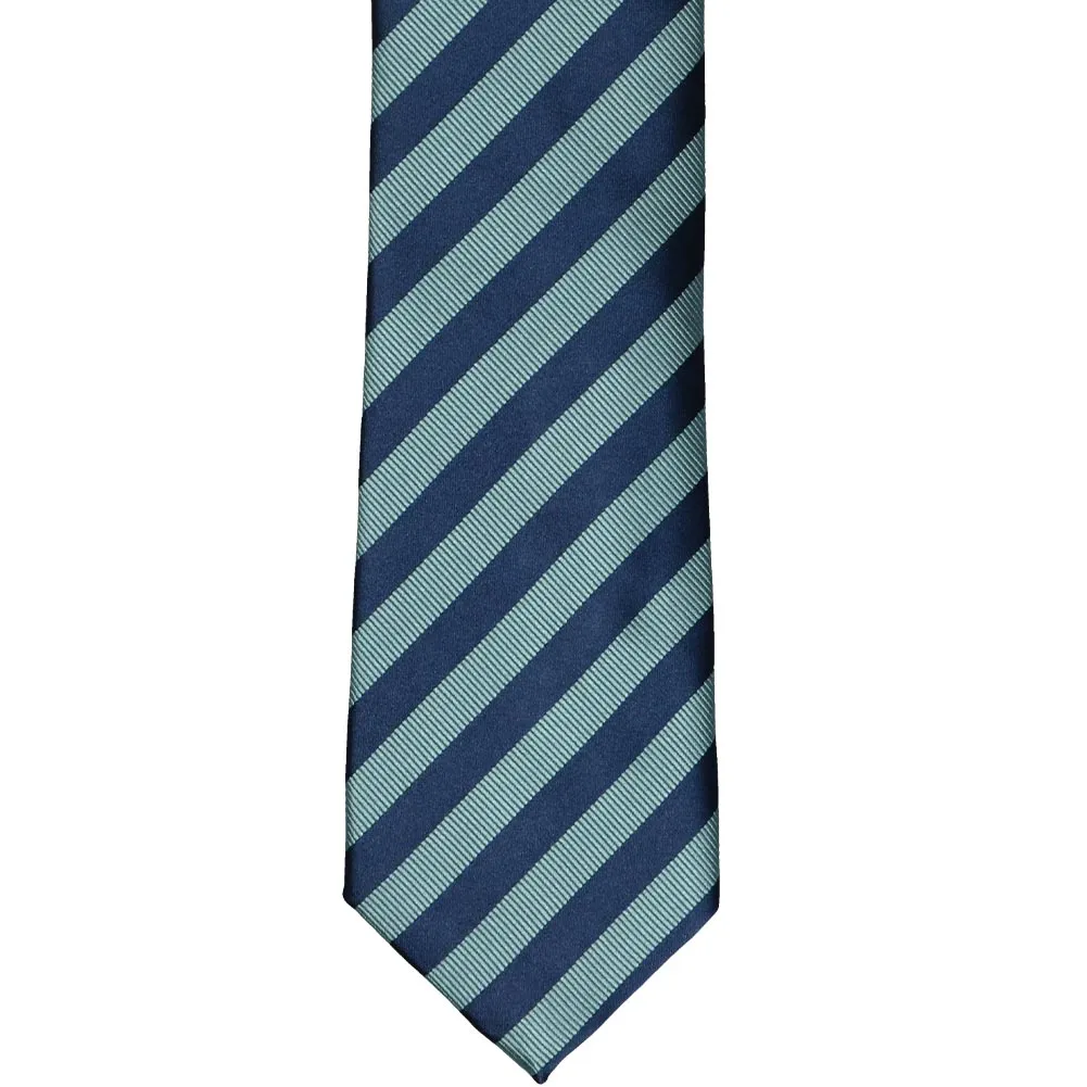 Marine Blue Formal Striped Tie sold by TieMart product image thumbnail 2