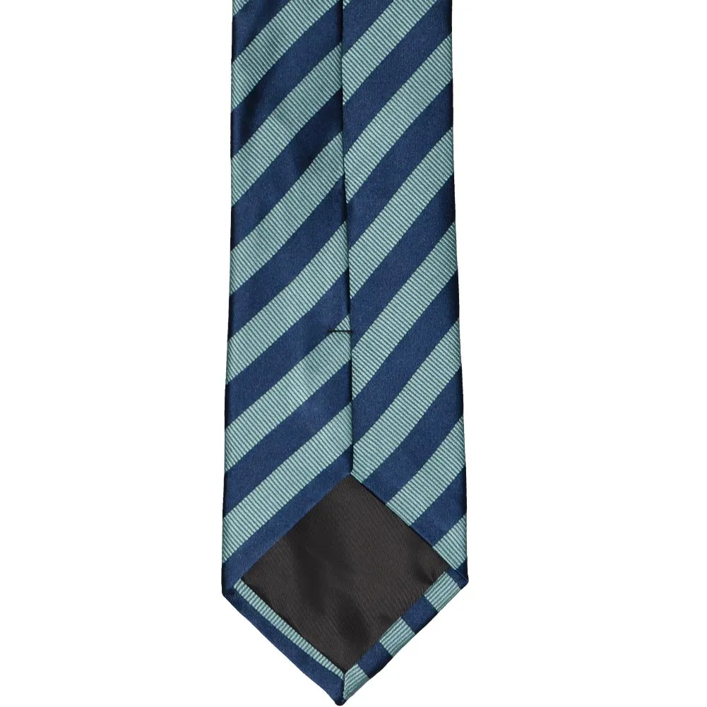 Marine Blue Formal Striped Tie sold by TieMart product image thumbnail 4