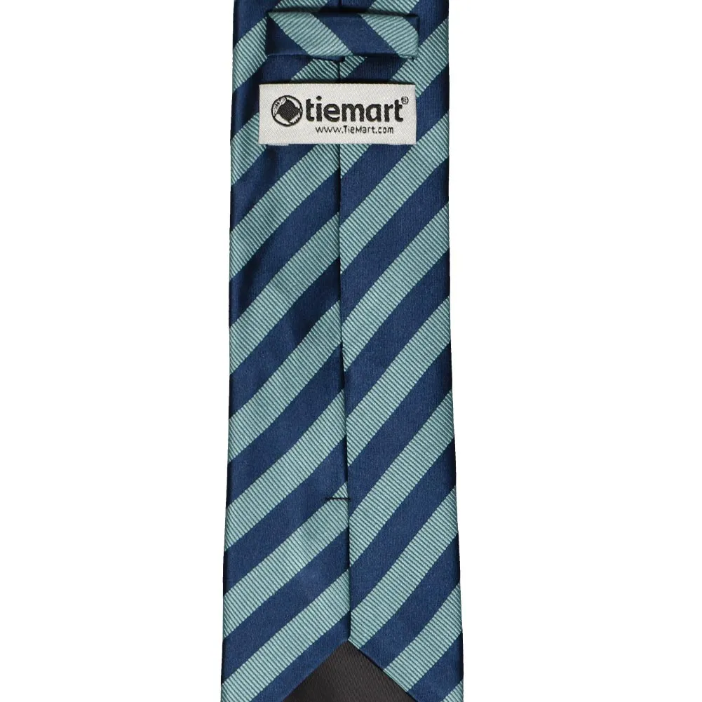 Marine Blue Formal Striped Tie sold by TieMart product image thumbnail 3