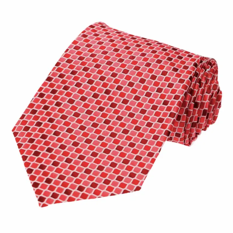 Red Edmund Geometric Necktie sold by TieMart