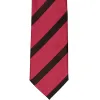 Red and Black British Striped Cotton/Silk Necktie sold by TieMart