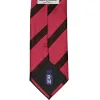 Red and Black British Striped Cotton/Silk Necktie sold by TieMart