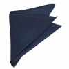 Navy Blue Herringbone Silk Pocket Square sold by TieMart