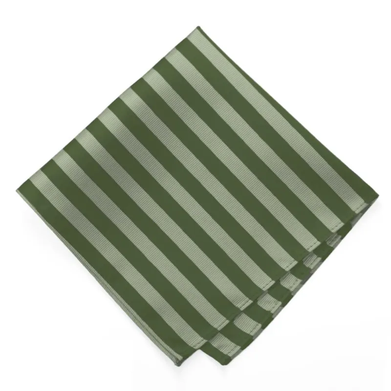 Sage Formal Striped Pocket Square sold by TieMart