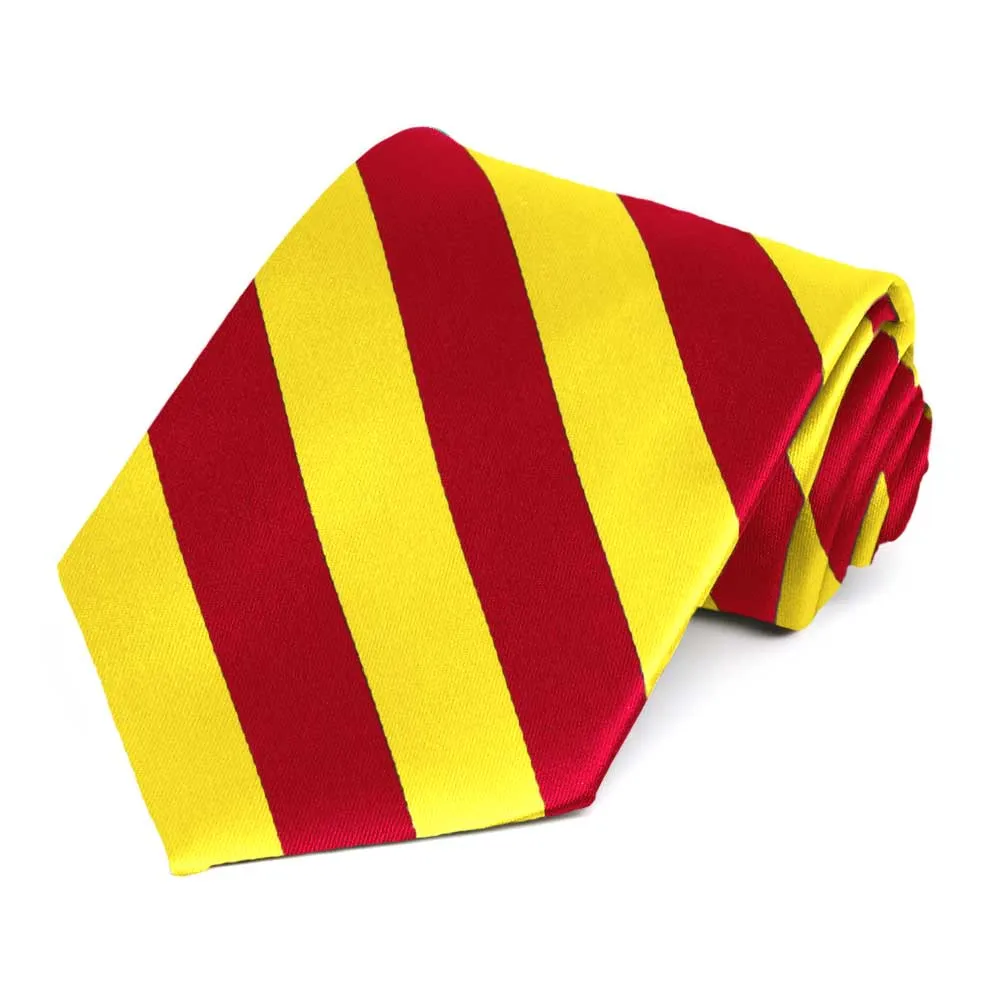 Red and Yellow Striped Tie sold by TieMart