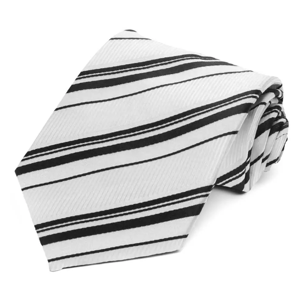 White Missoula Striped Necktie sold by TieMart