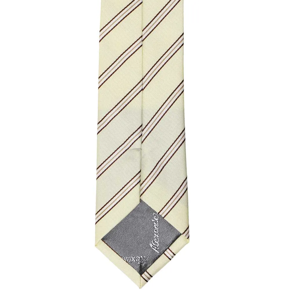 Vanilla Melvin Striped Slim Necktie, 2.5" Width sold by TieMart product image thumbnail 4