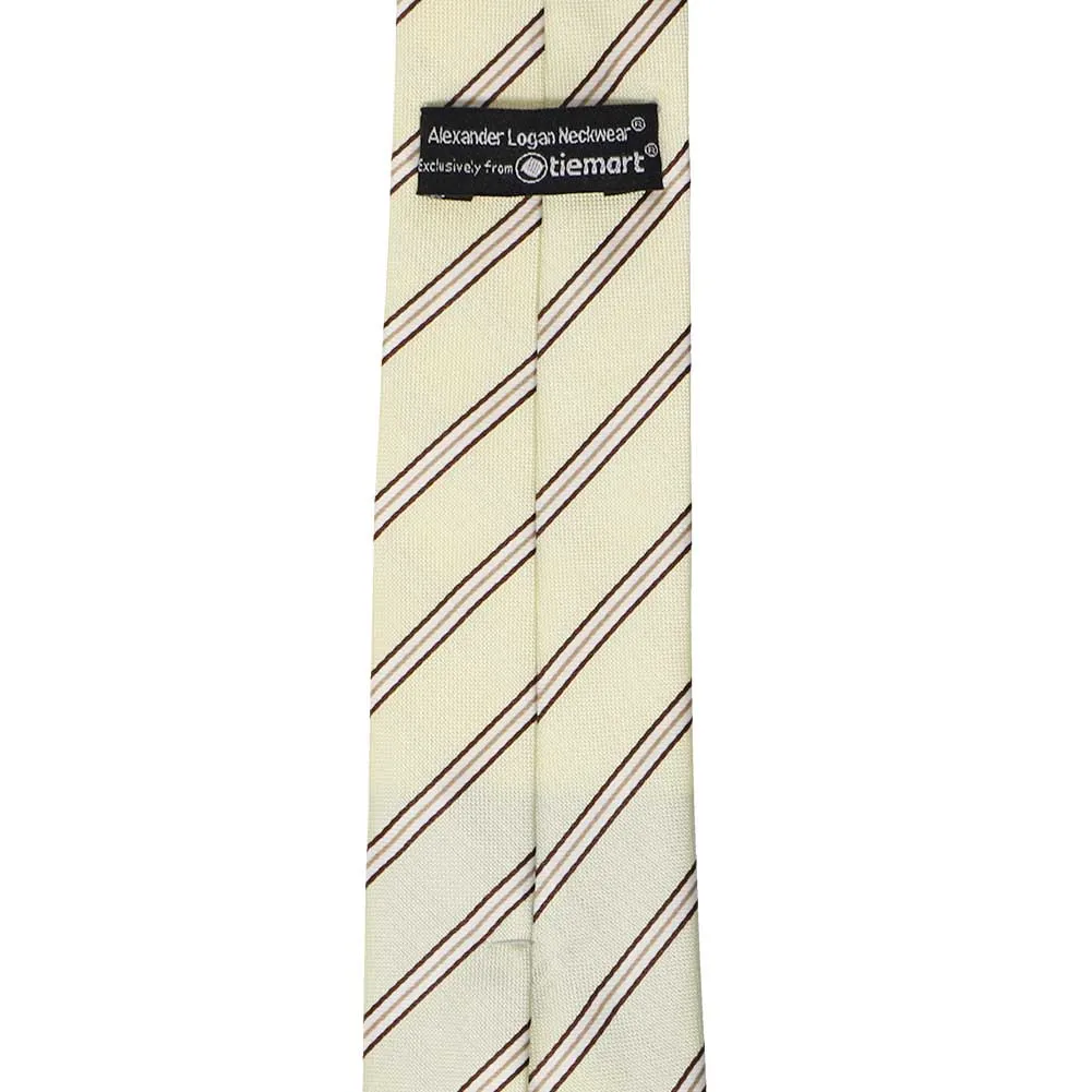 Vanilla Melvin Striped Slim Necktie, 2.5" Width sold by TieMart product image thumbnail 3