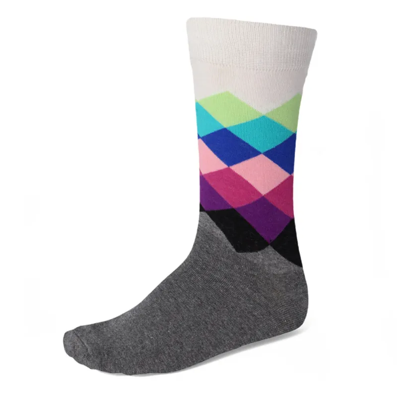 Men's Colorful Diamond Cascade Socks sold by TieMart