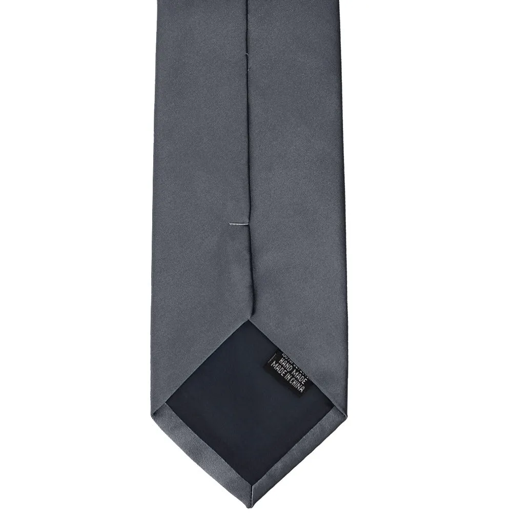 Pewter Premium Solid Color Necktie sold by TieMart product image thumbnail 5