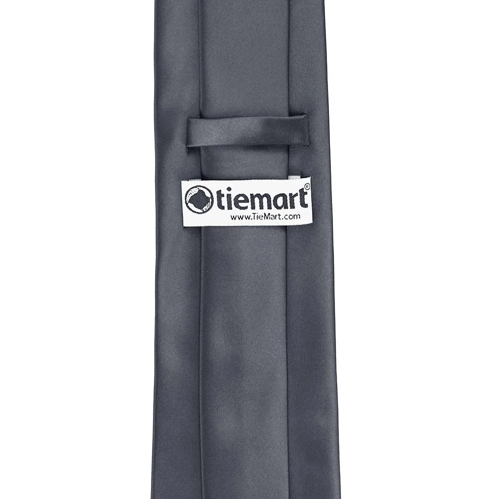 Pewter Premium Solid Color Necktie sold by TieMart product image thumbnail 4