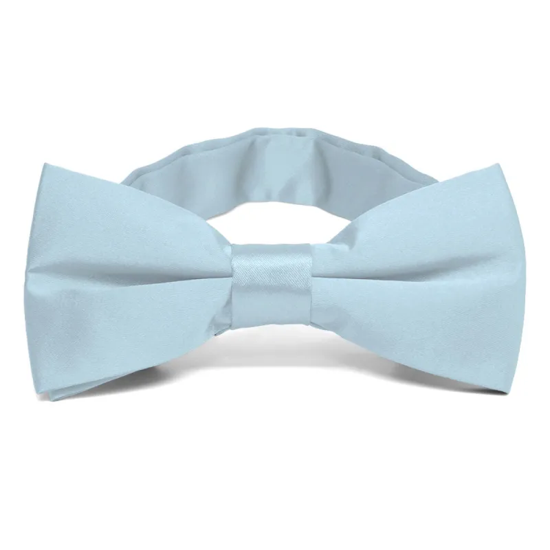 Pale Blue Band Collar Bow Tie sold by TieMart