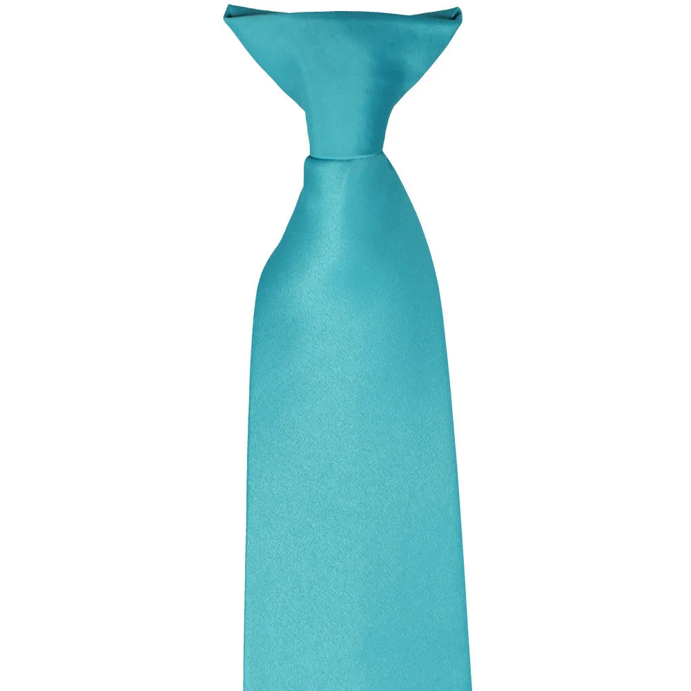 Turquoise Solid Color Clip-On Tie sold by TieMart product image thumbnail 2