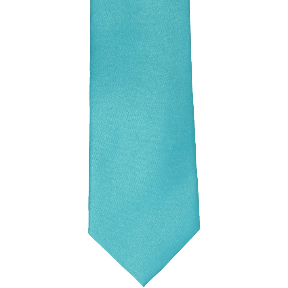 Turquoise Solid Color Clip-On Tie sold by TieMart product image thumbnail 3