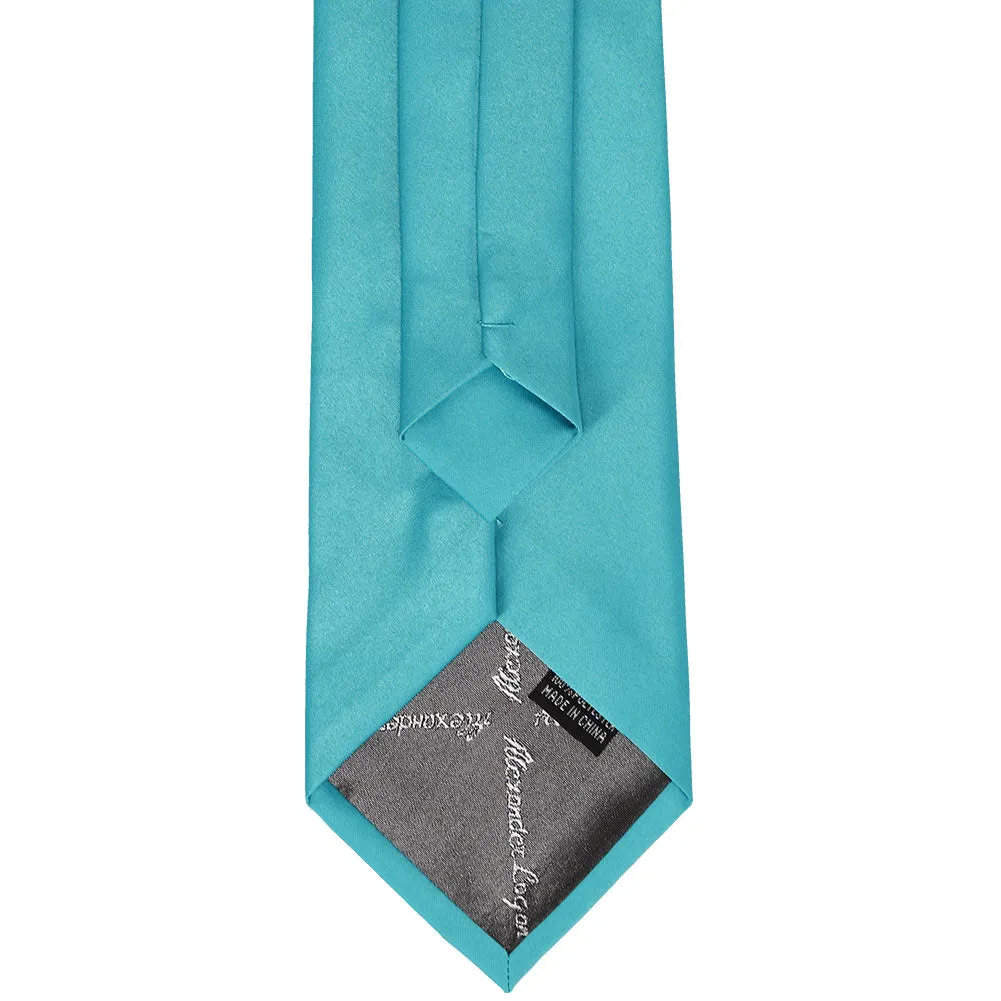 Turquoise Solid Color Clip-On Tie sold by TieMart product image thumbnail 5