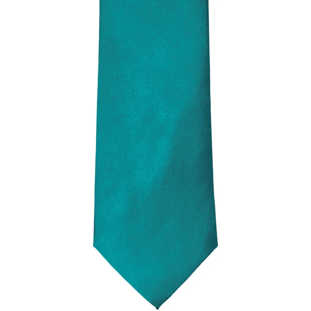 Deep Aqua Solid Color Necktie sold by TieMart product image thumbnail 2