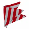 Red and Silver Striped Pocket Square sold by TieMart