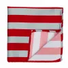 Red and Silver Striped Pocket Square sold by TieMart
