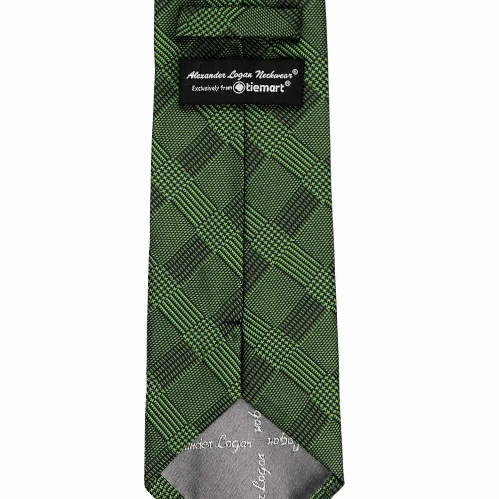 Dark Green Michael Glen Plaid Necktie sold by TieMart product image thumbnail 3