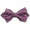 Deep Magenta Emma Floral Pattern Diamond Tip Bow Tie sold by TieMart