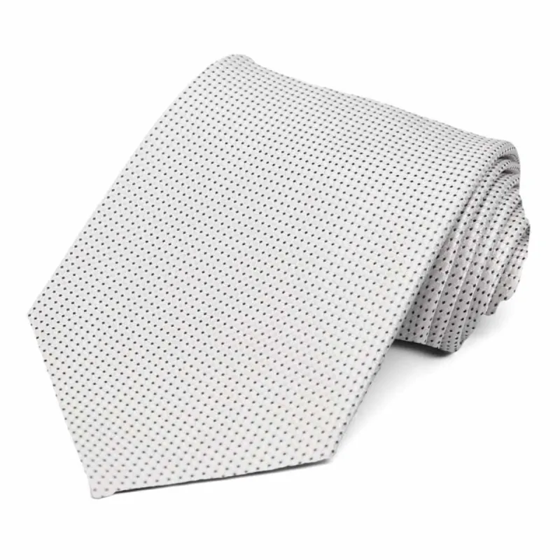 White Arcadia Dotted Necktie sold by TieMart