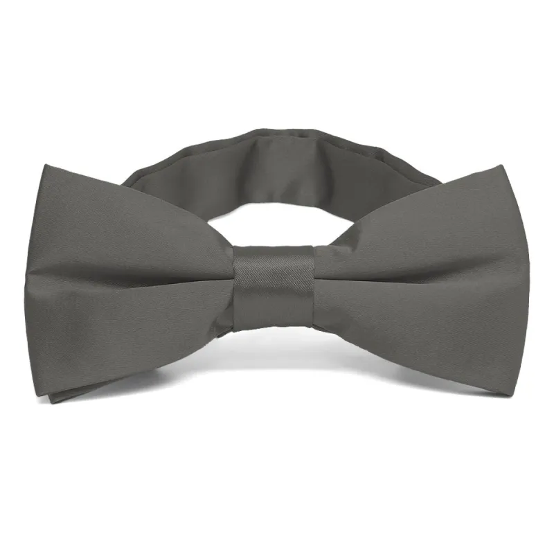 Graphite Gray Band Collar Bow Tie sold by TieMart