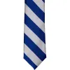 Royal Blue and Silver Striped Slim Tie, 2.5" Width sold by TieMart