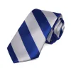 Royal Blue and Silver Striped Slim Tie, 2.5" Width sold by TieMart