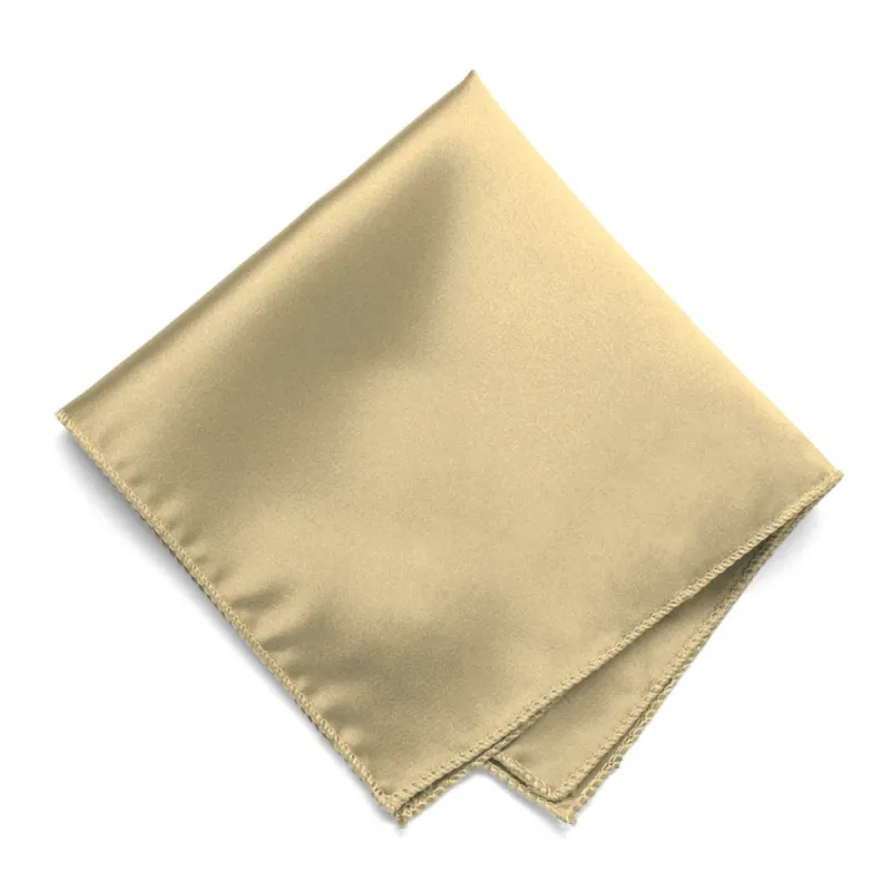 Sparkling Champagne Solid Color Pocket Square sold by TieMart
