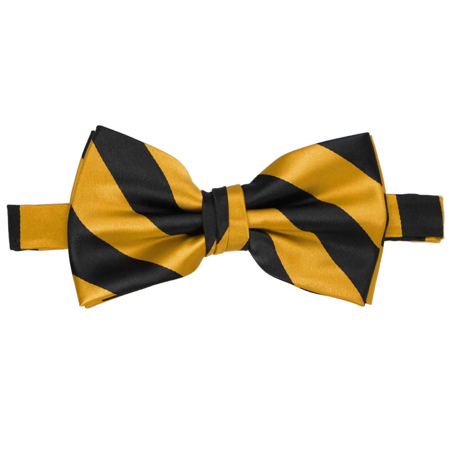 Black and Gold Bar Striped Bow Tie sold by TieMart product image thumbnail 2