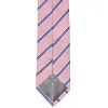 Vintage Pink Melvin Striped Slim Necktie, 2.5" Width sold by TieMart