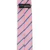 Vintage Pink Melvin Striped Slim Necktie, 2.5" Width sold by TieMart