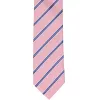 Vintage Pink Melvin Striped Slim Necktie, 2.5" Width sold by TieMart