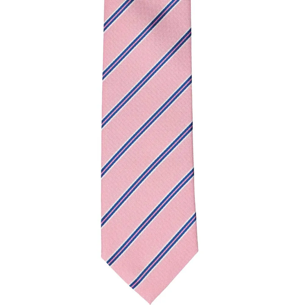 Vintage Pink Melvin Striped Slim Necktie, 2.5" Width sold by TieMart product image thumbnail 2
