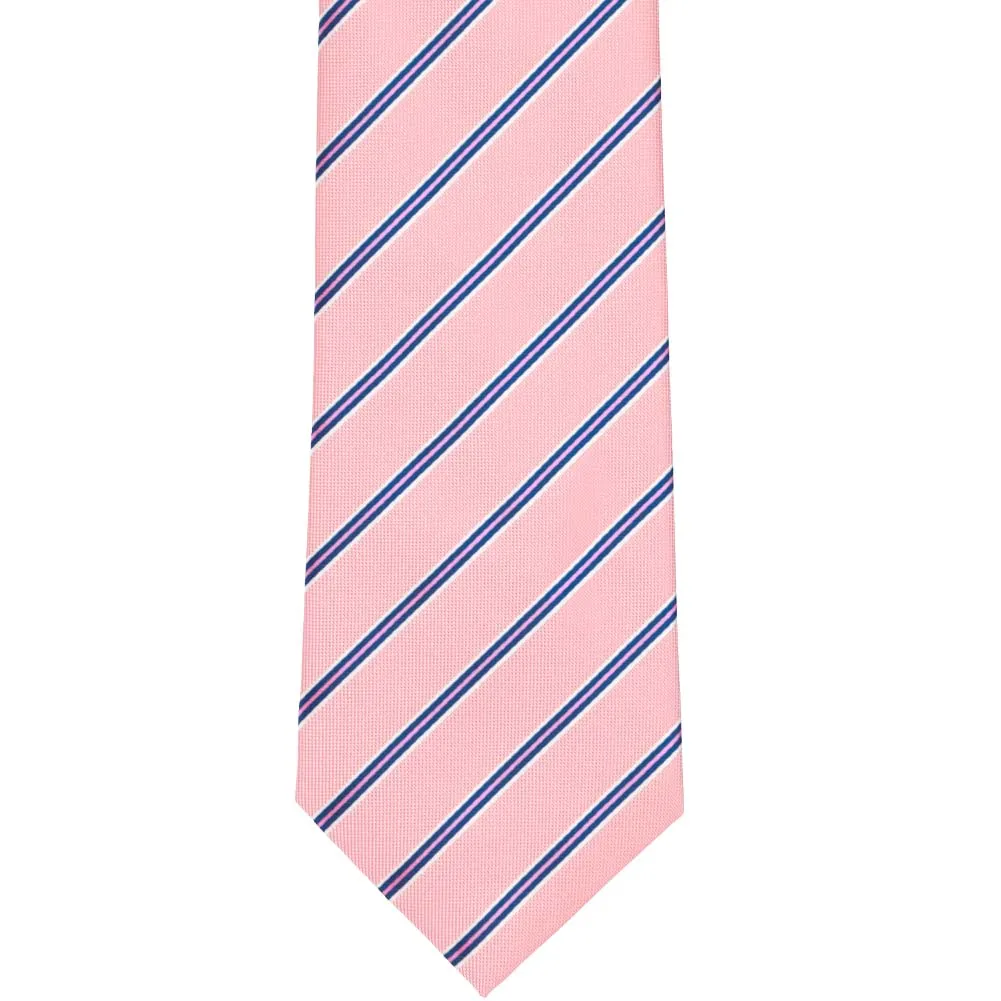 Vintage Pink Melvin Striped Necktie sold by TieMart product image thumbnail 2