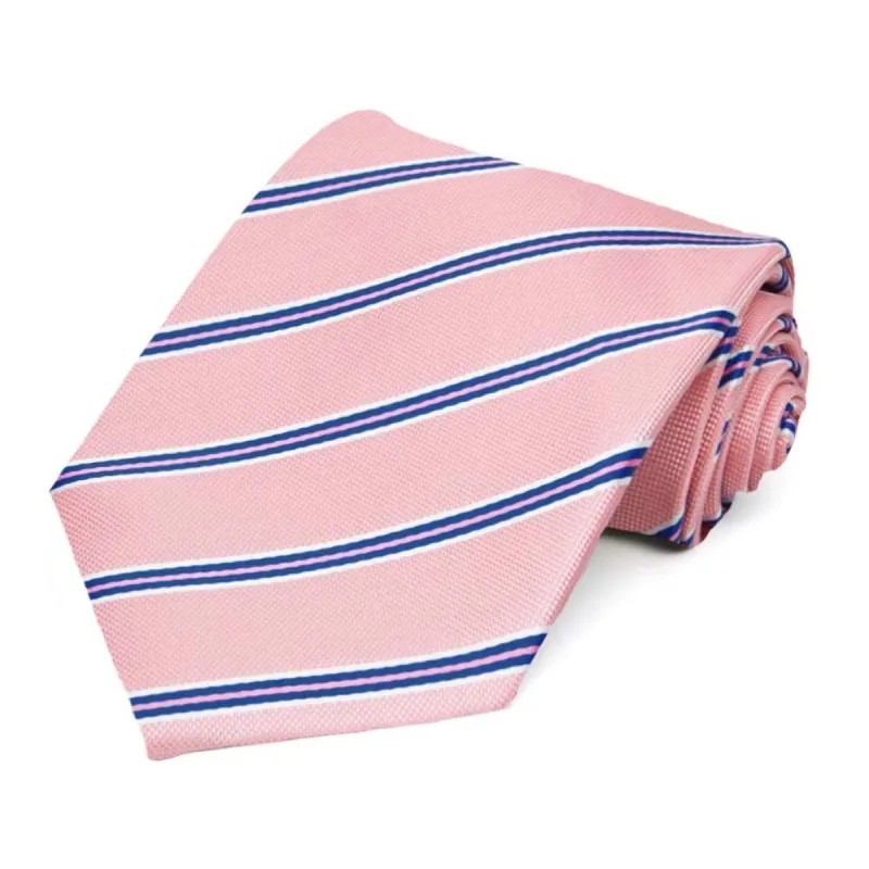 Vintage Pink Melvin Striped Necktie sold by TieMart