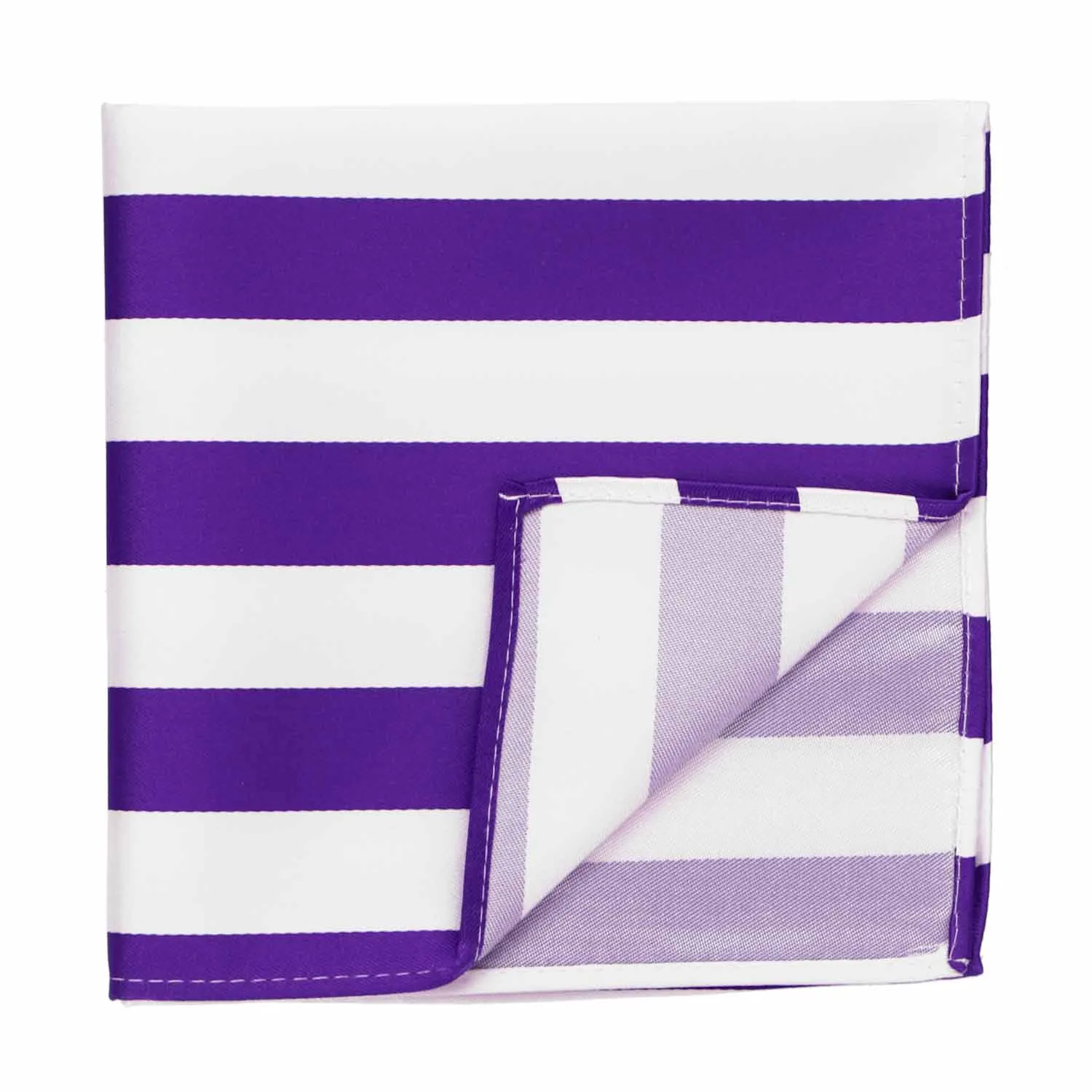 Purple and White Striped Pocket Square sold by TieMart product image thumbnail 2
