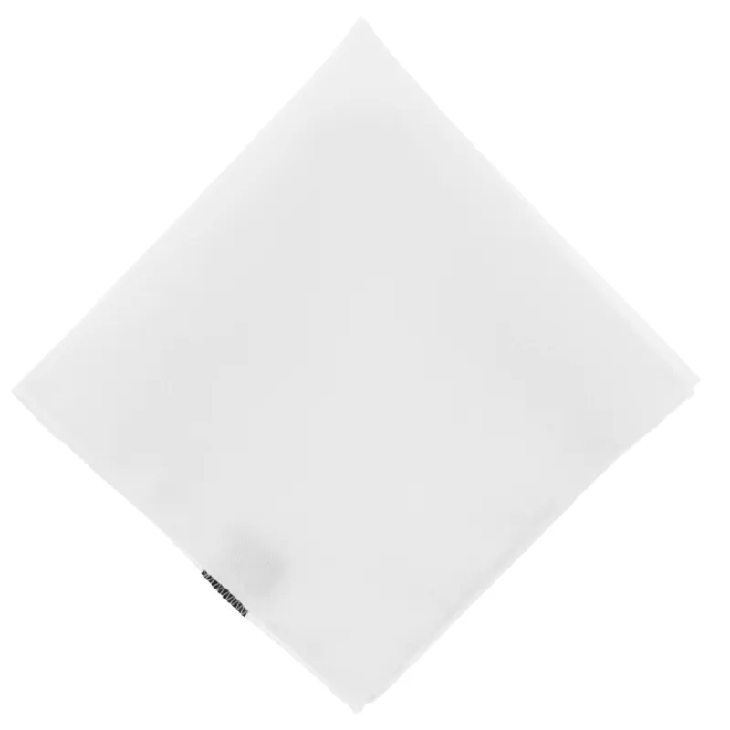 White Matte Finish Pocket Square sold by TieMart